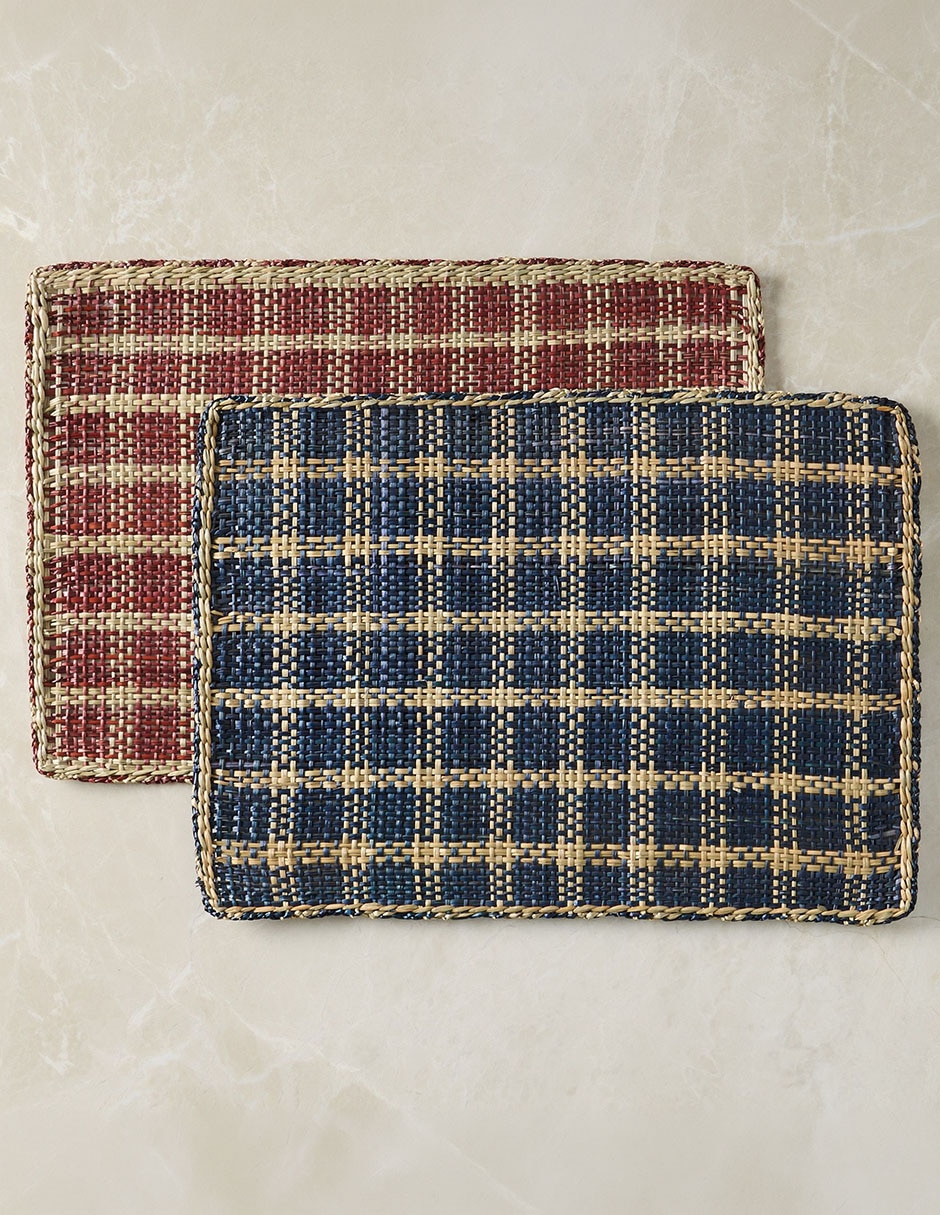 Set mantel rectangular de fibras naturales Reed 2