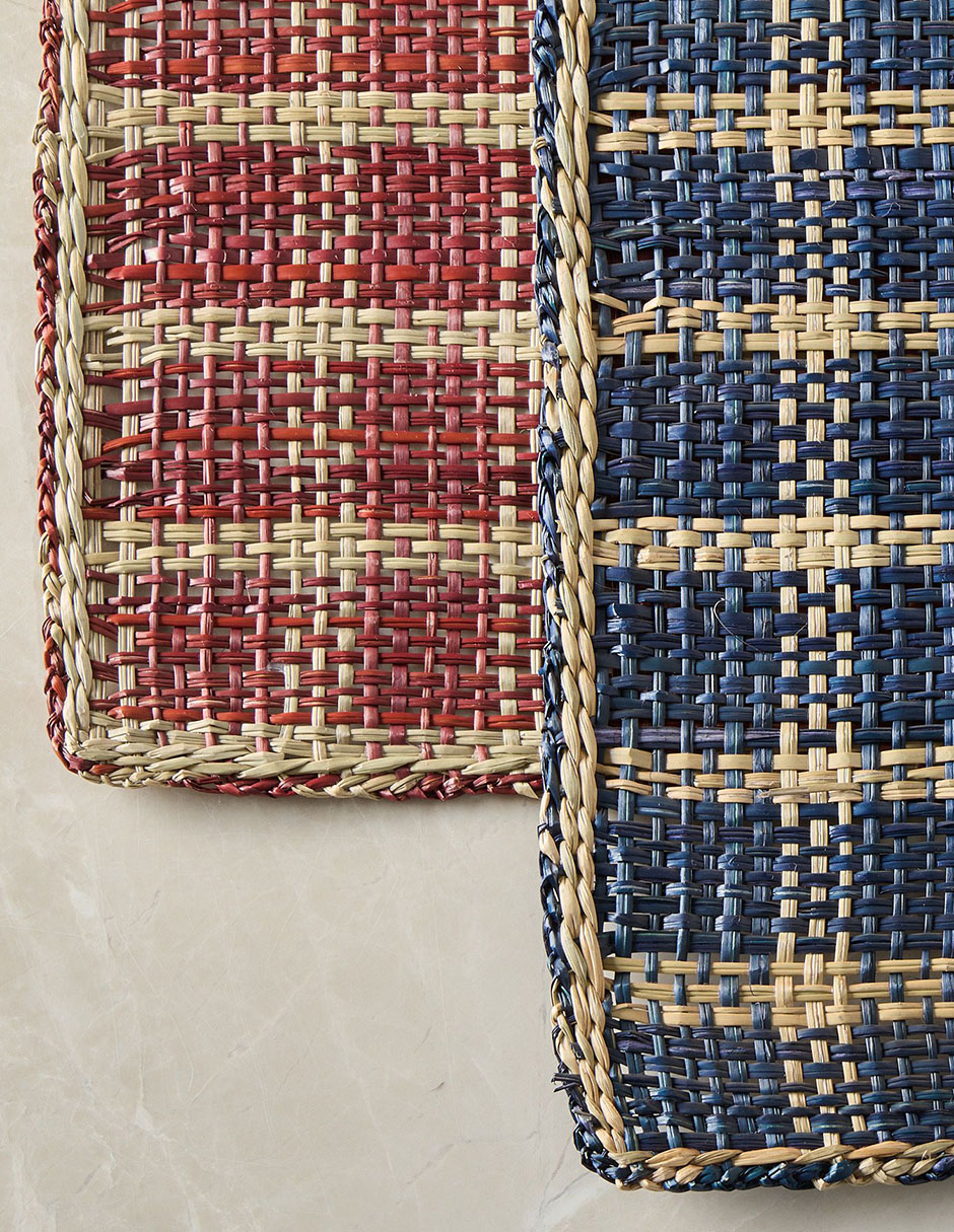Set mantel rectangular de fibras naturales Reed 3