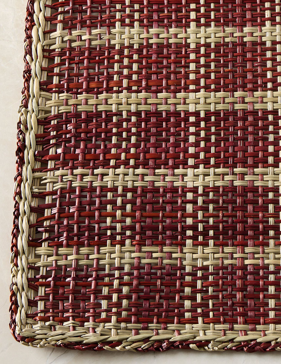 Set mantel rectangular de fibras naturales Reed 4
