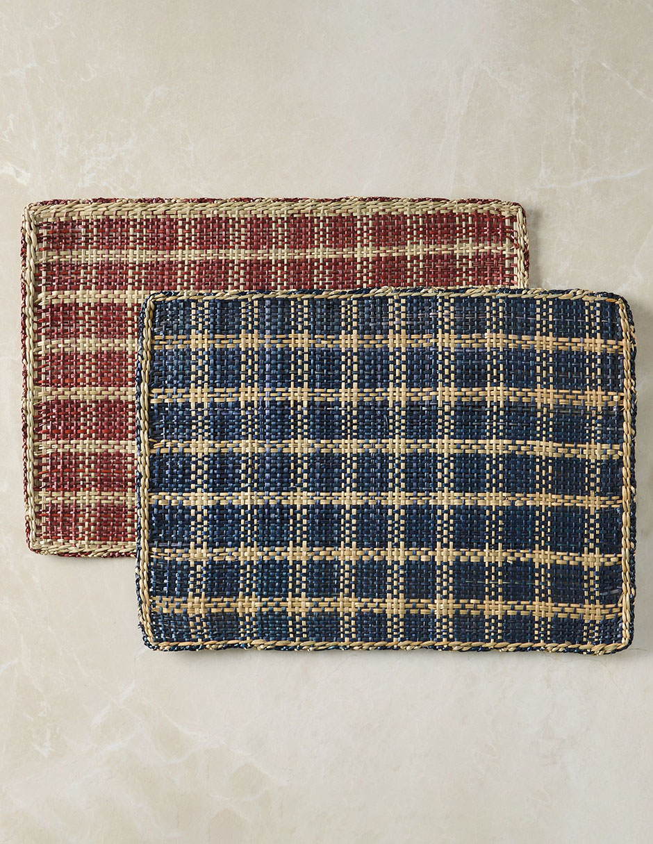 Set mantel rectangular de fibras naturales Reed