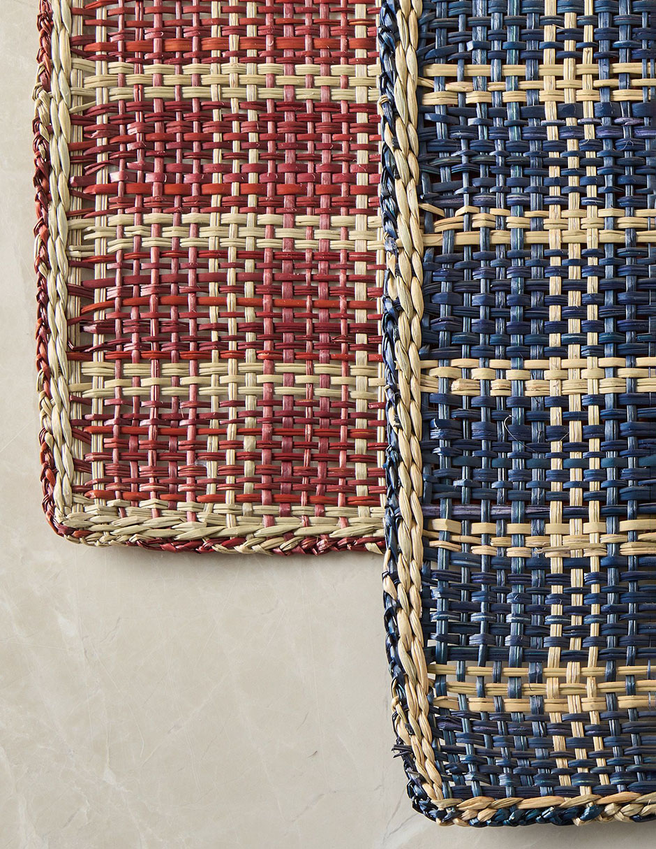 Set mantel rectangular de fibras naturales Reed