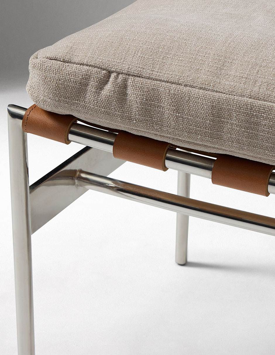 Ottoman Stuart de acero inoxidable