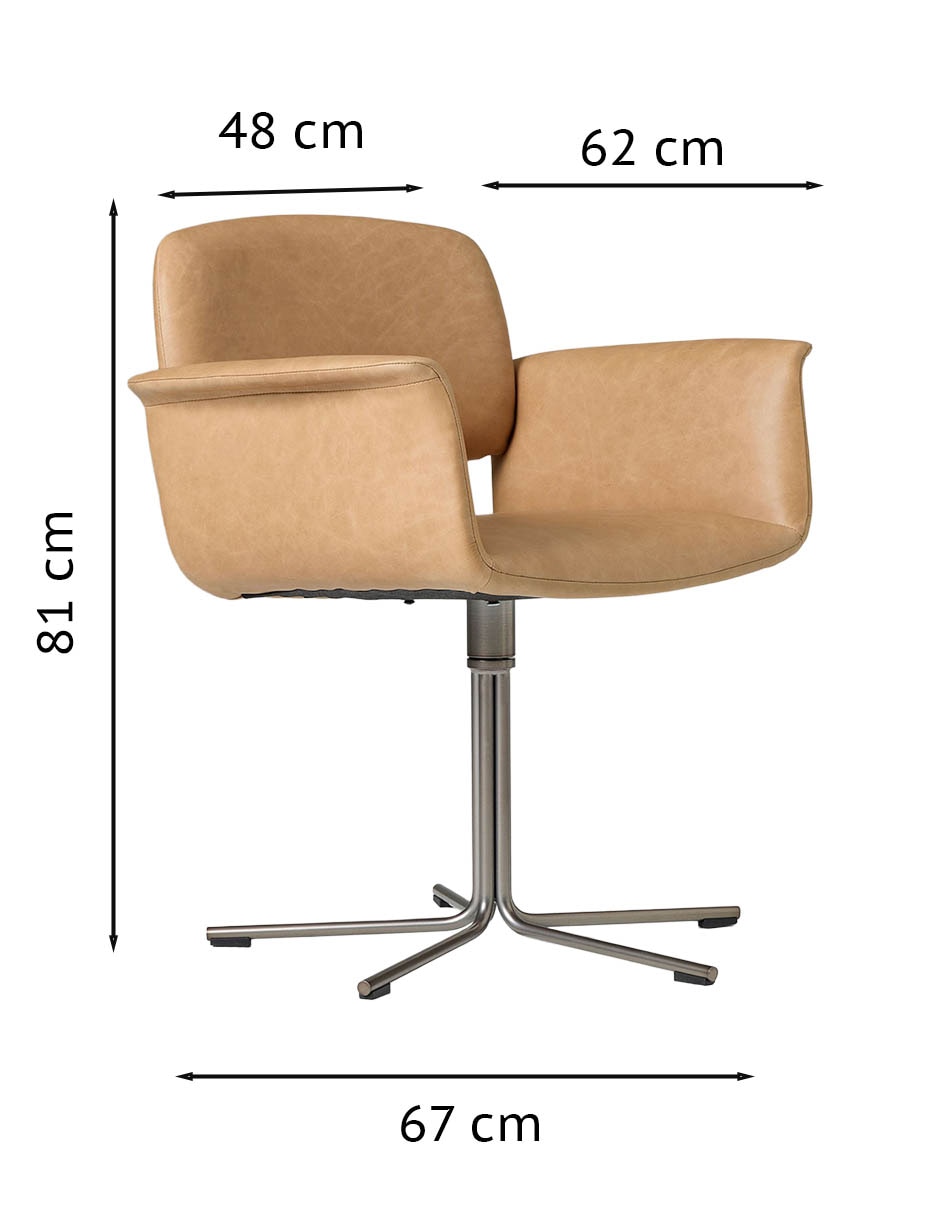 Silla con brazos Nelson de metal