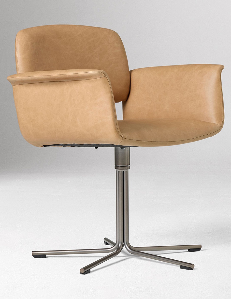 Silla con brazos Nelson de metal