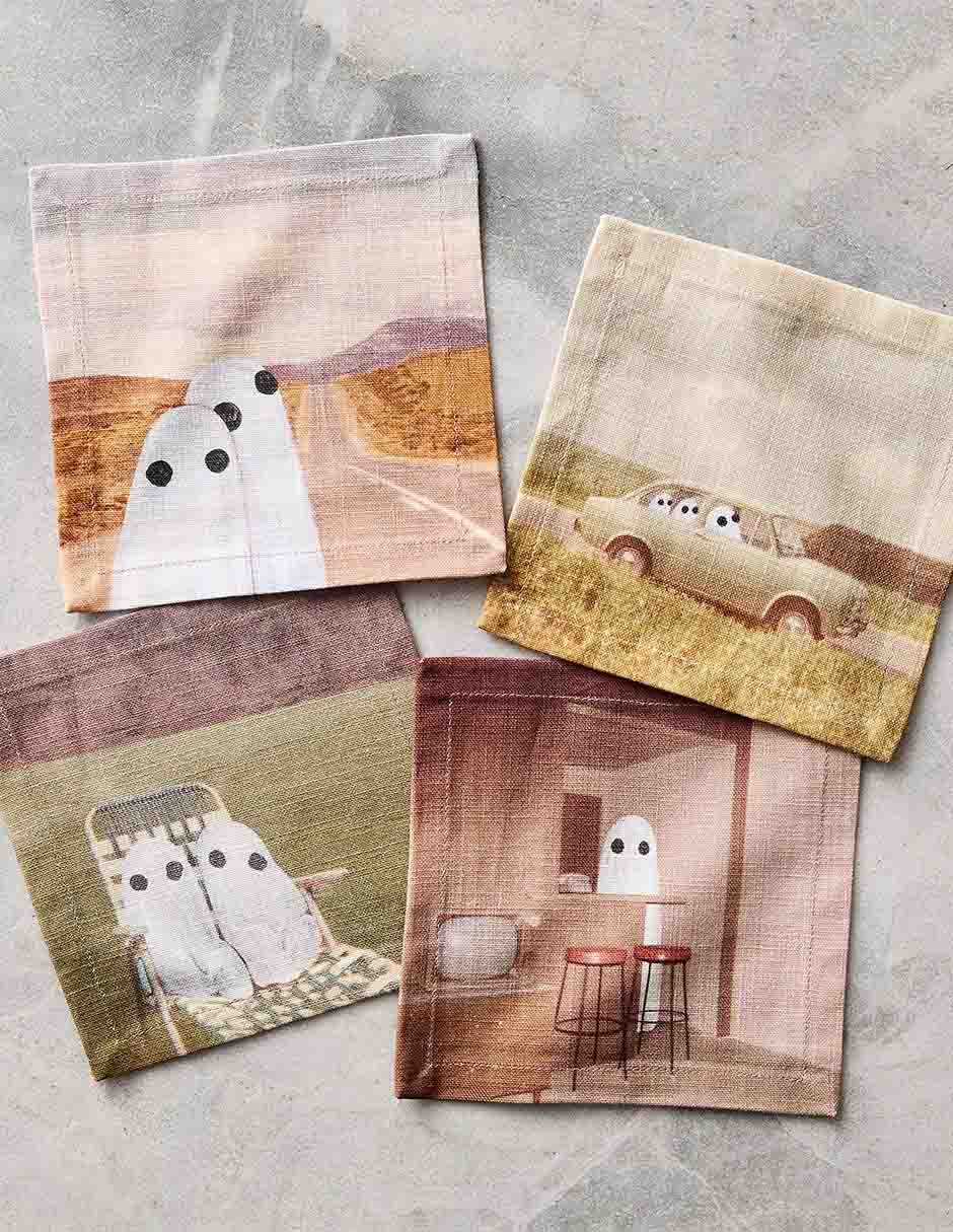 Set servilleta Angela Deane Ghosts de algodón 4 piezas