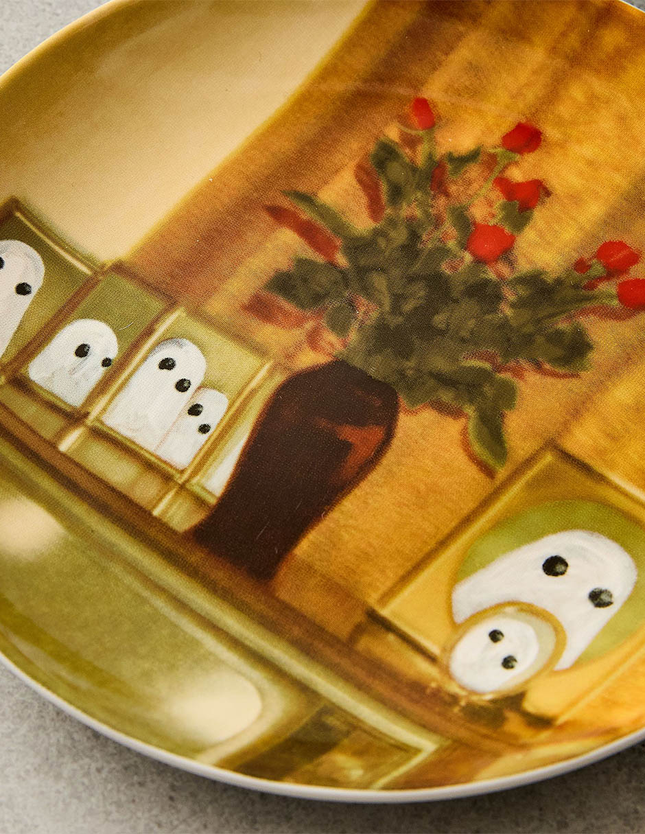 Set plato aperitivo Angela Deane Ghosts de cerámica 4 piezas