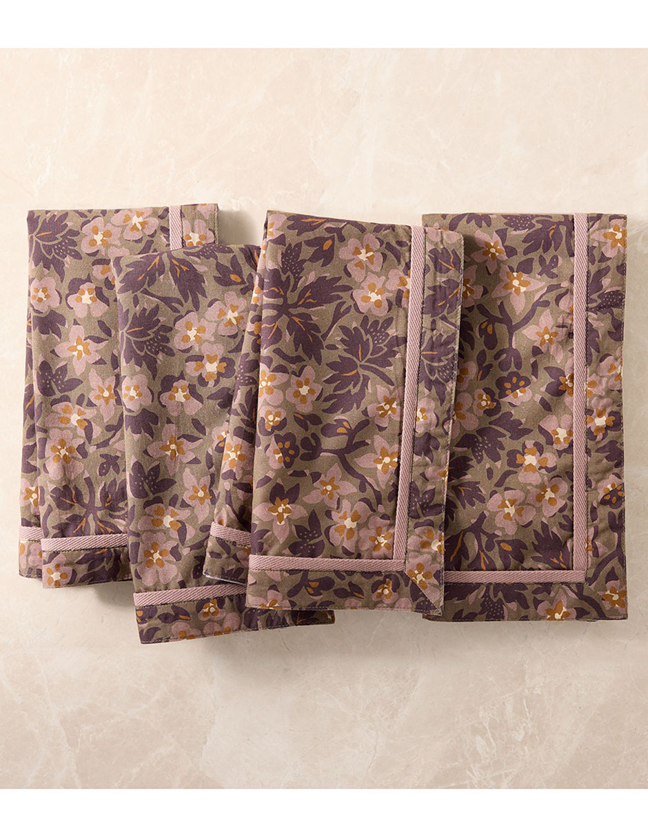 Set servilleta Blake Floral de algodón 4 piezas Set servilleta Blake Floral de algodón 4 piezas