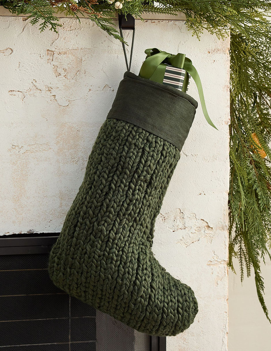 Bota navideña linear knit