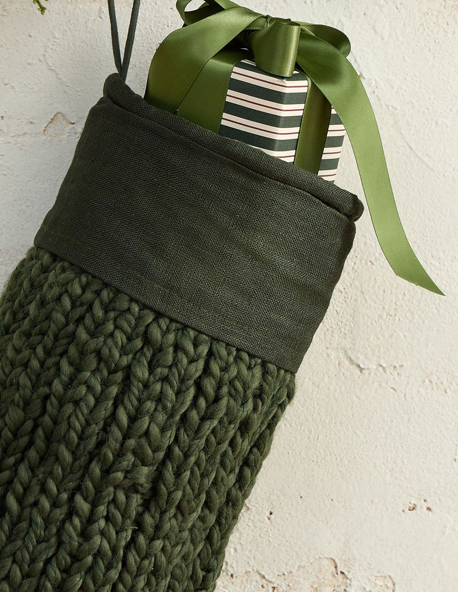 Bota navideña linear knit 2