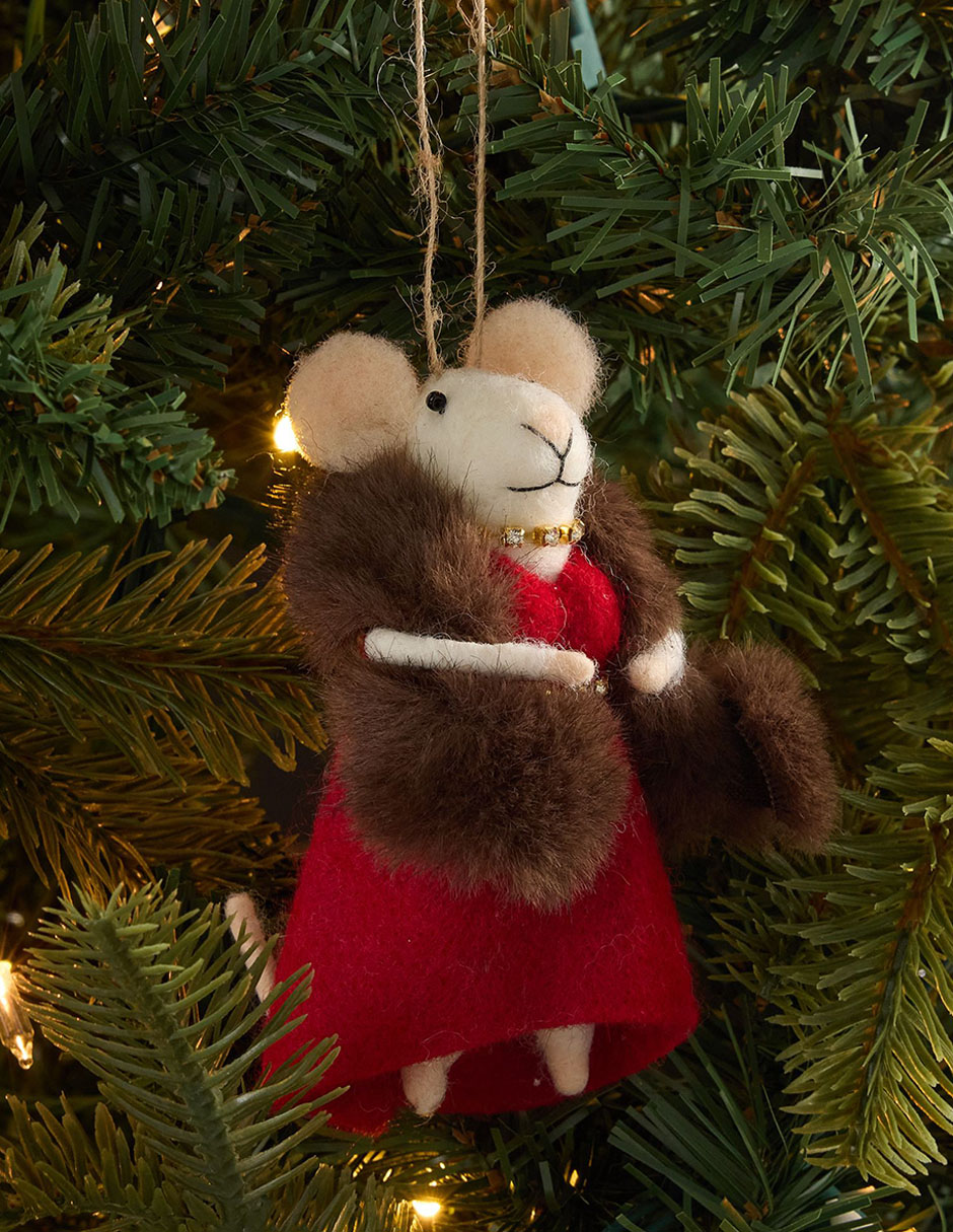 Ornamento Navidad ratón Novelty