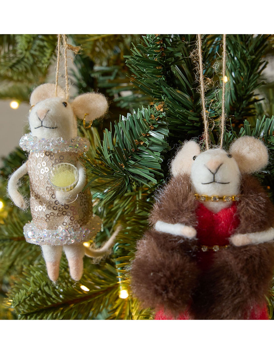 Ornamento Navidad ratón Novelty 3