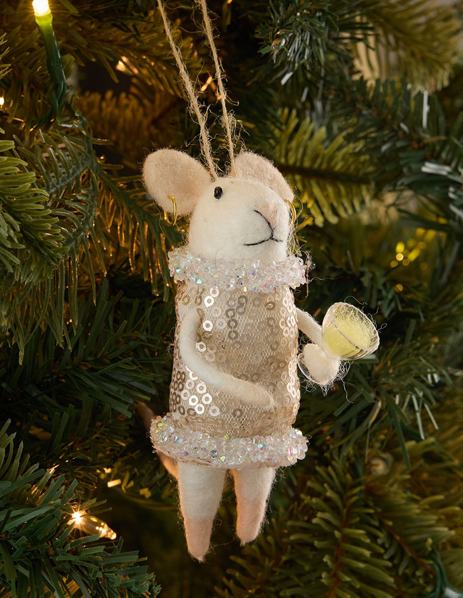 Ornamento Navidad ratón Novelty