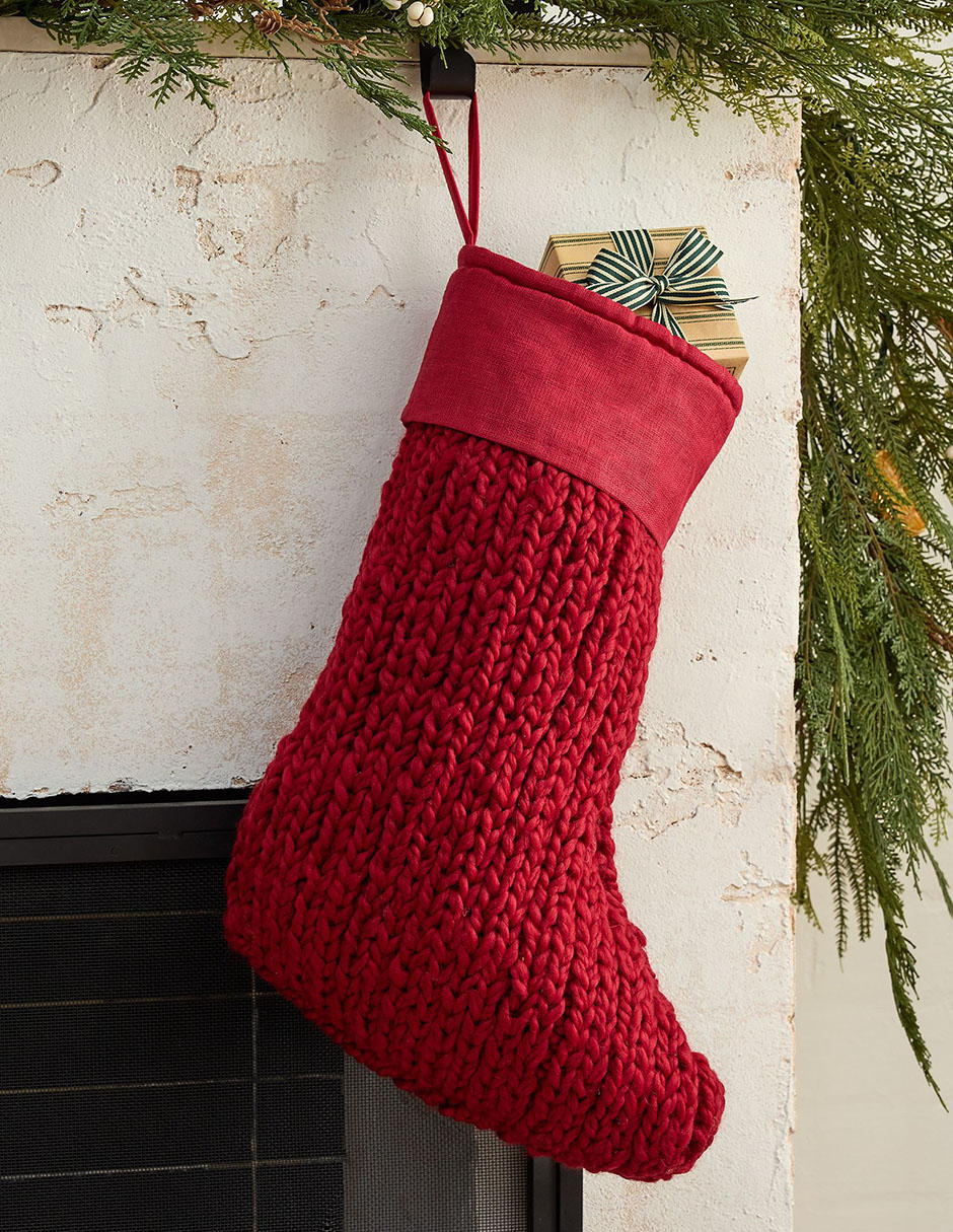 Bota navideña linear knit