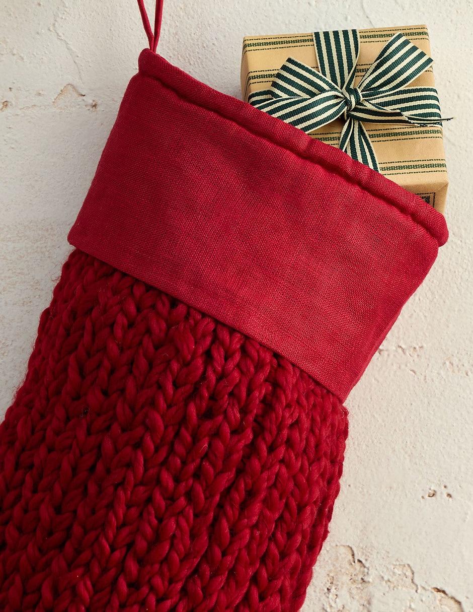 Bota navideña linear knit 2