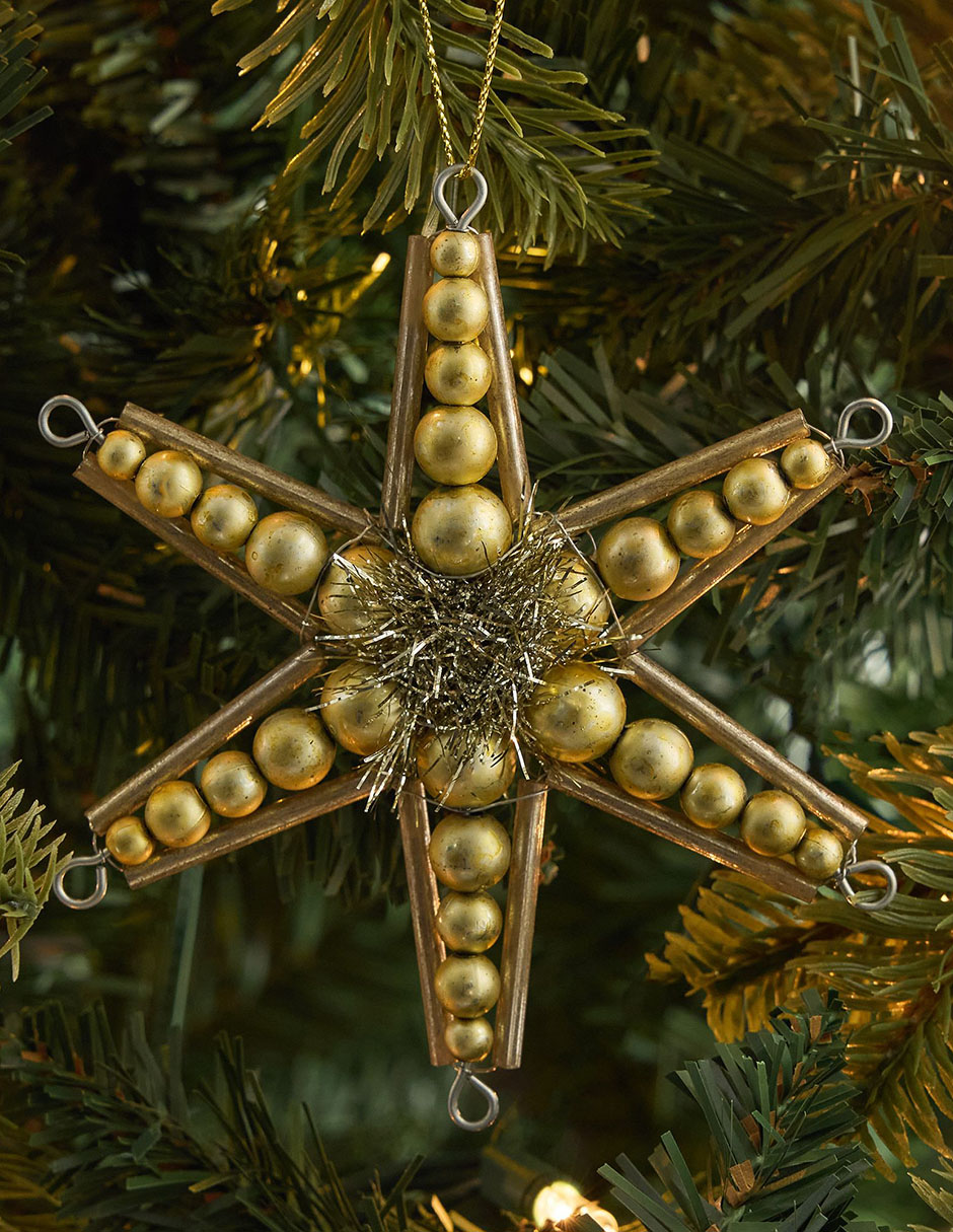 Ornamento navideño Beaded Star