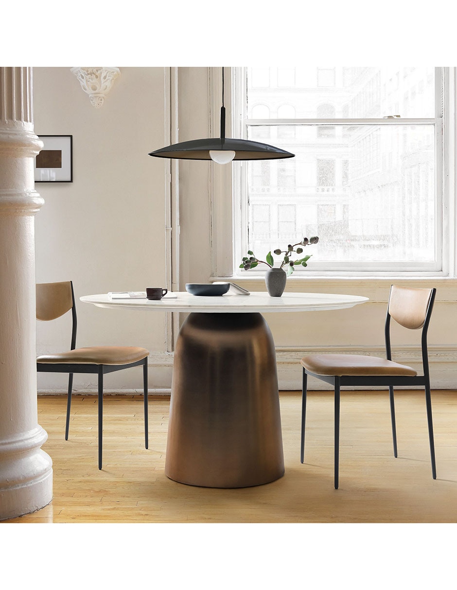 Mesa de comedor redonda Olina Marble